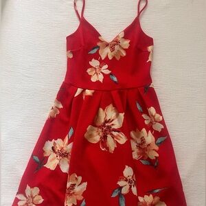 Soprano Red Floral Mini Dress